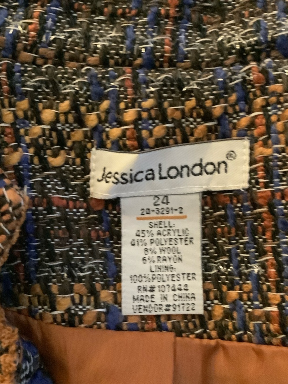 Jessica London Purple and Brown Tweed Bouclé Jacket - Picture 7 of 7